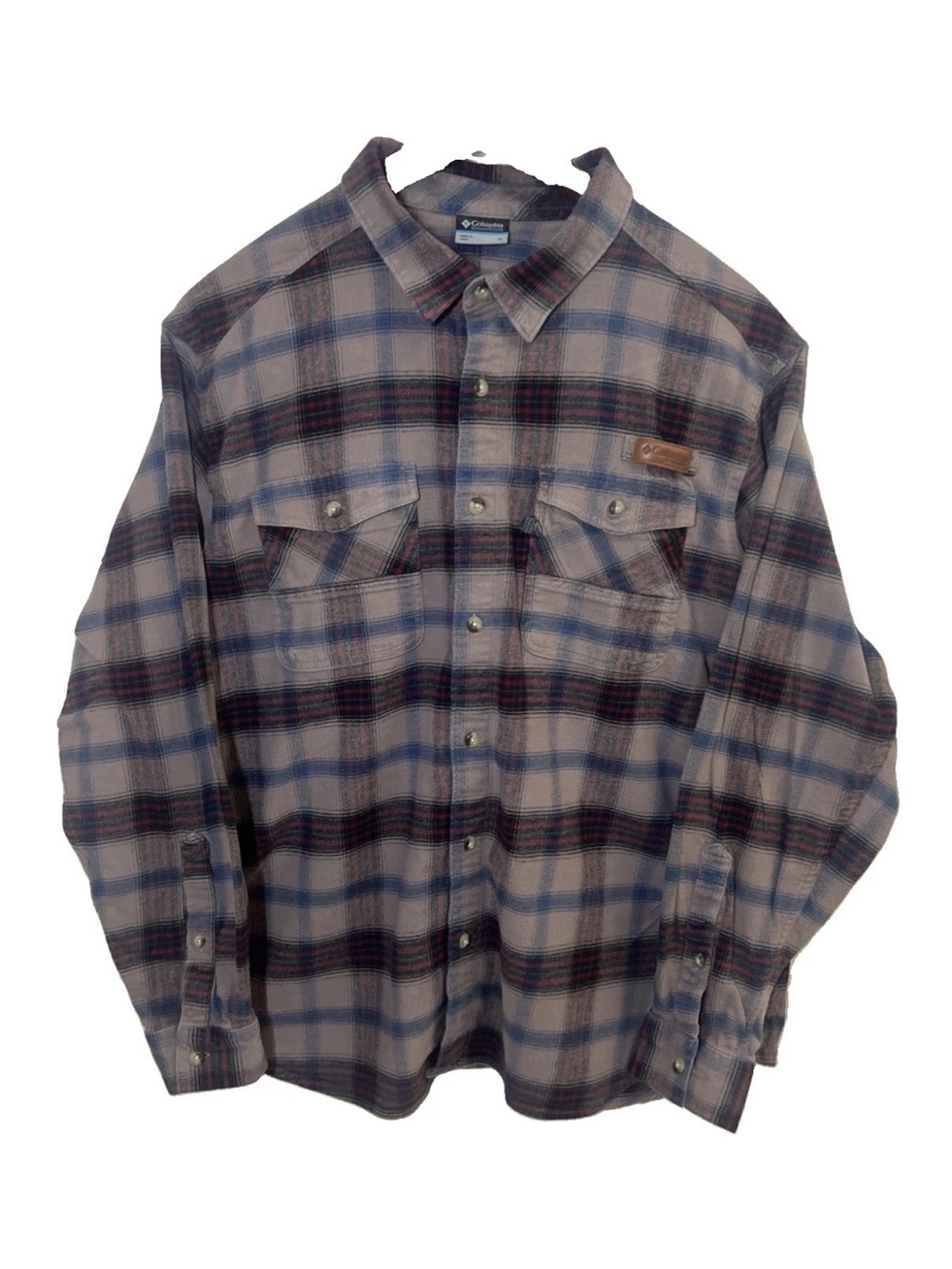 Columbia PHG Roughtail Flannel Shirt Men’s XL Brown Plaid Hunting Outdoor